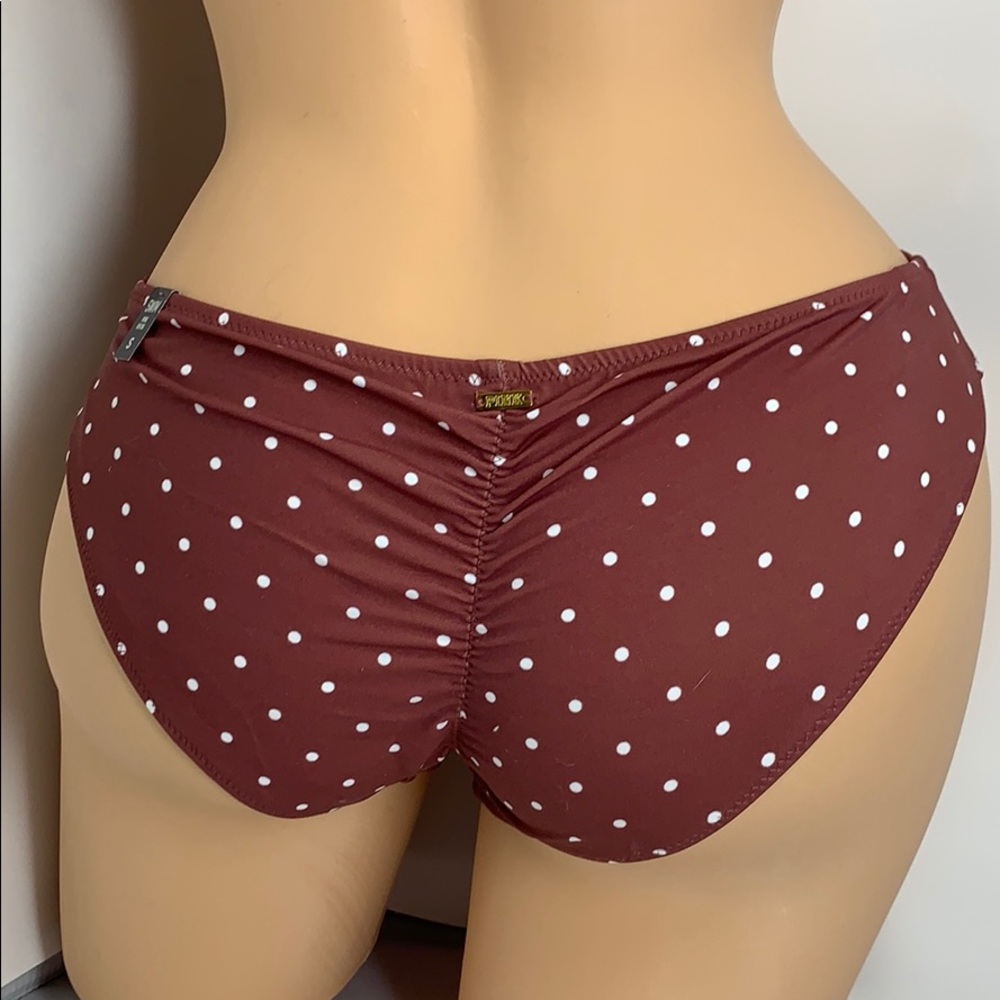 Pink Victoria’s Secret ruched bikini bottoms polka dot cute